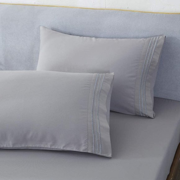 NEW Microfiber Bed Sheets Set 4 Piece with Down Alternative Comforter - Picture 4 of 8